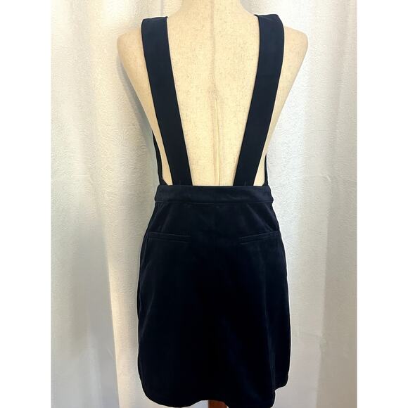 RESET by Jane Blue Velvet Rhinestone Button Pinafore Overall Romper Size… - Picture 6 of 10